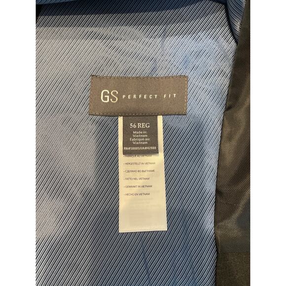 GS Perfect Fit Men's 56 Reg Vest Waistcoat Button Wool Stretch Blend Gilet Black - Picture 8 of 9